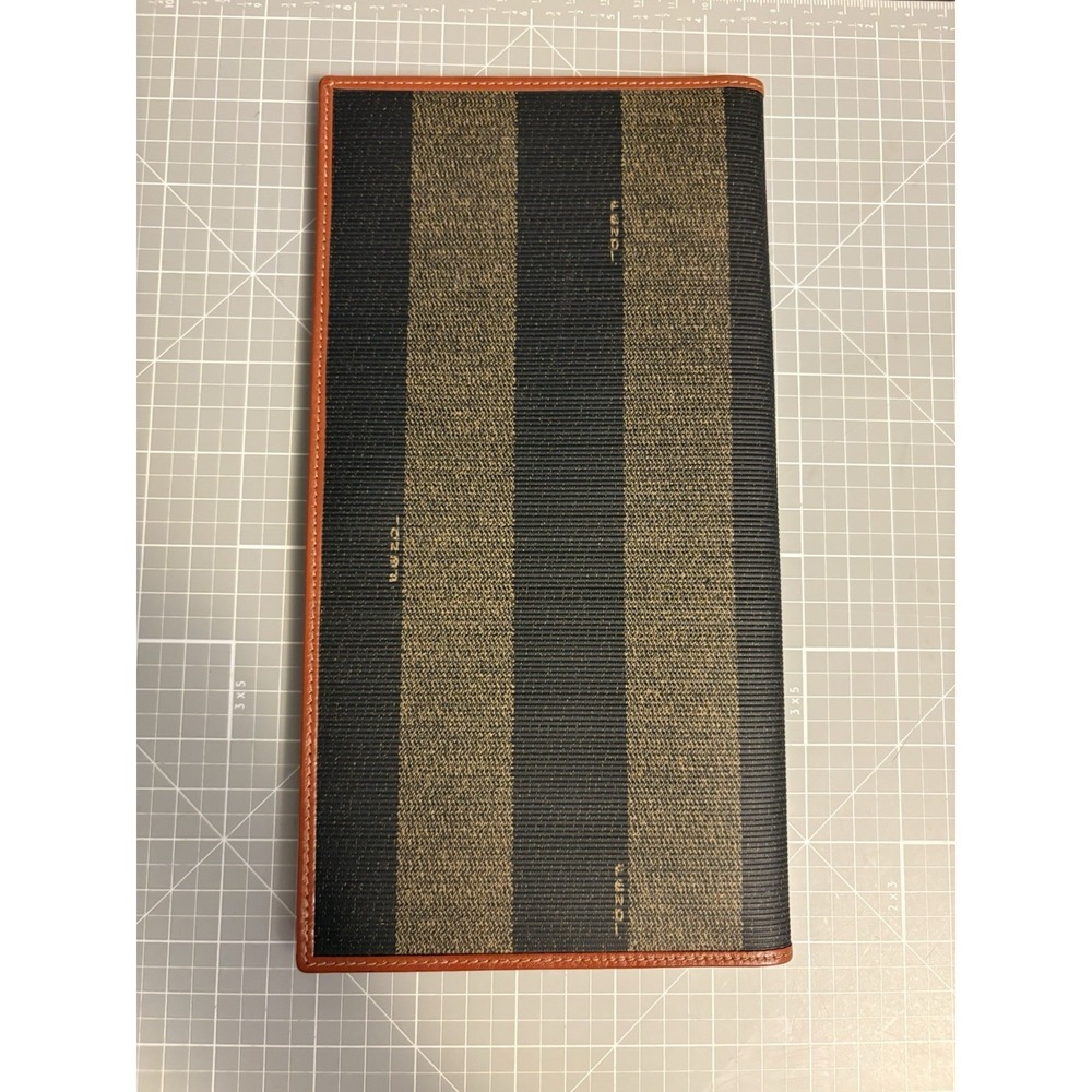 New Vintage FENDI Italy Pequin Stripe Travel Wallet Travelers Notebook - Picture 2 of 13